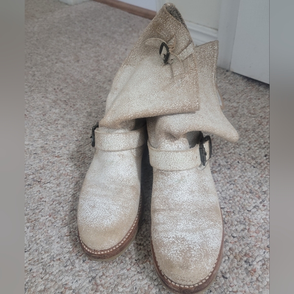 FRYE Leather Leather Trim Embellishment Moto Boots - Picture 5 of 6